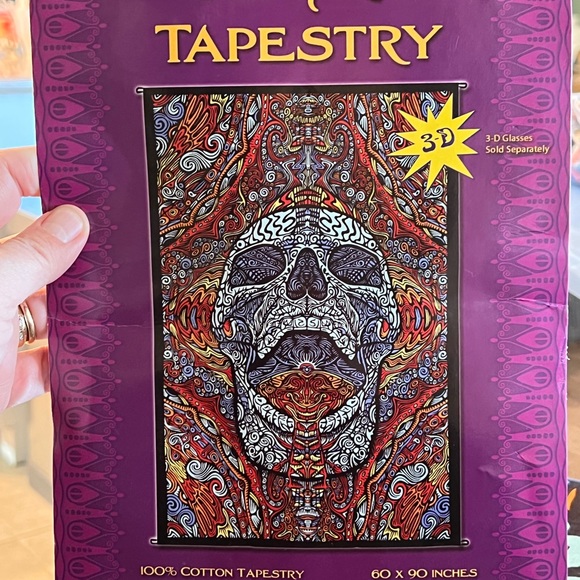 Sunshine Joy 3D Mindful Skull Tapestry Beach Sheet Hanging Wall Art  - 60x90” - Picture 8 of 9